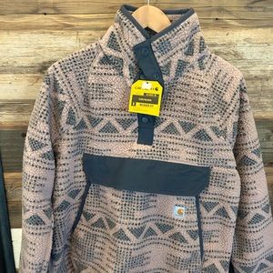 Carhart fleece pullover.  Relaxed fit